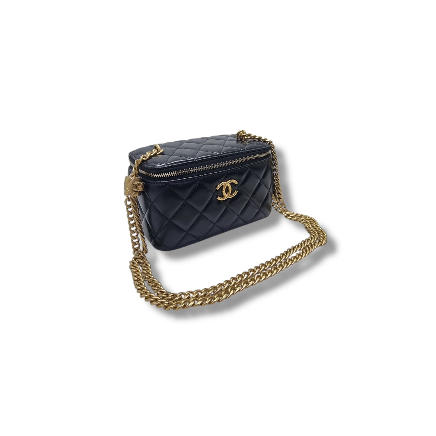 Chanel Vanity Case Lambskin Ghw (Black)