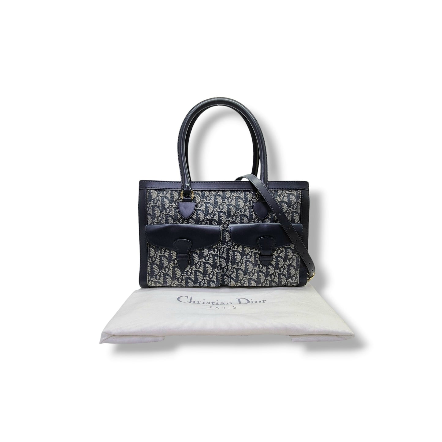 Christian Dior Diorissimo Lovely Canvas Bag Shw (Black)