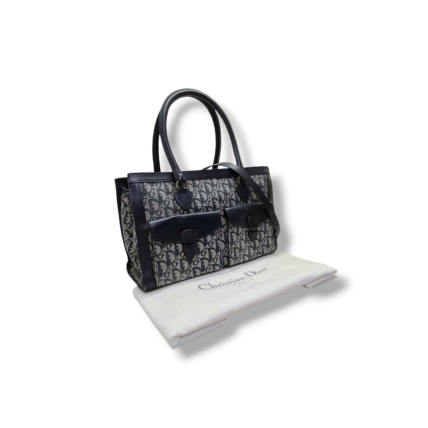 Christian Dior Diorissimo Lovely Canvas Bag Shw (Black)