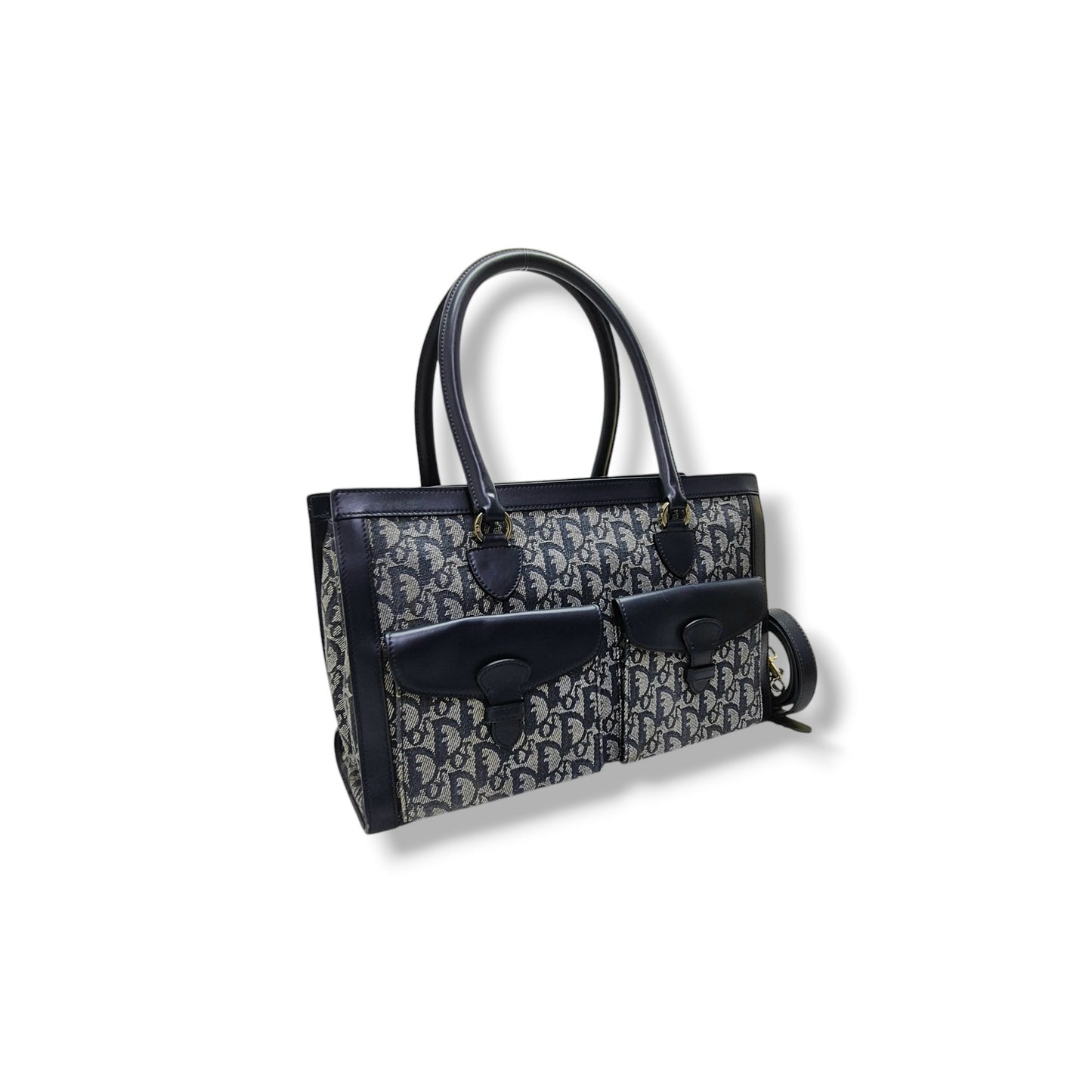 Christian Dior Diorissimo Lovely Canvas Bag Shw (Black)