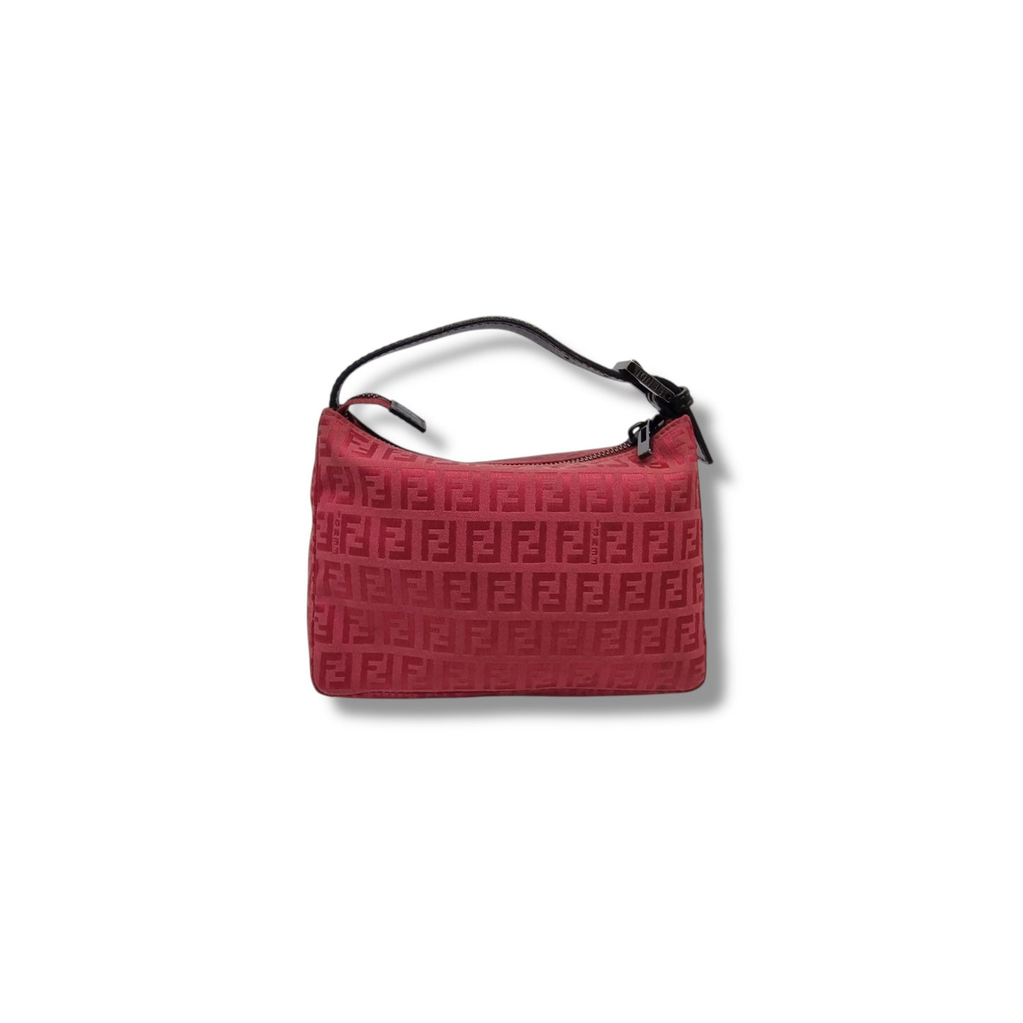 Fendi Vintage Zucchino Cotton Mini Bag Shw (Red)