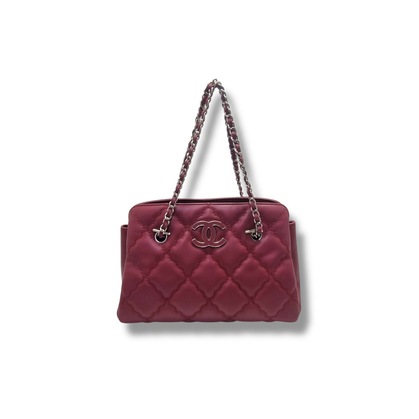 Chanel Hampton Coco Mark Ultra Stitch Leather Shoulder Bag Shw (Red)