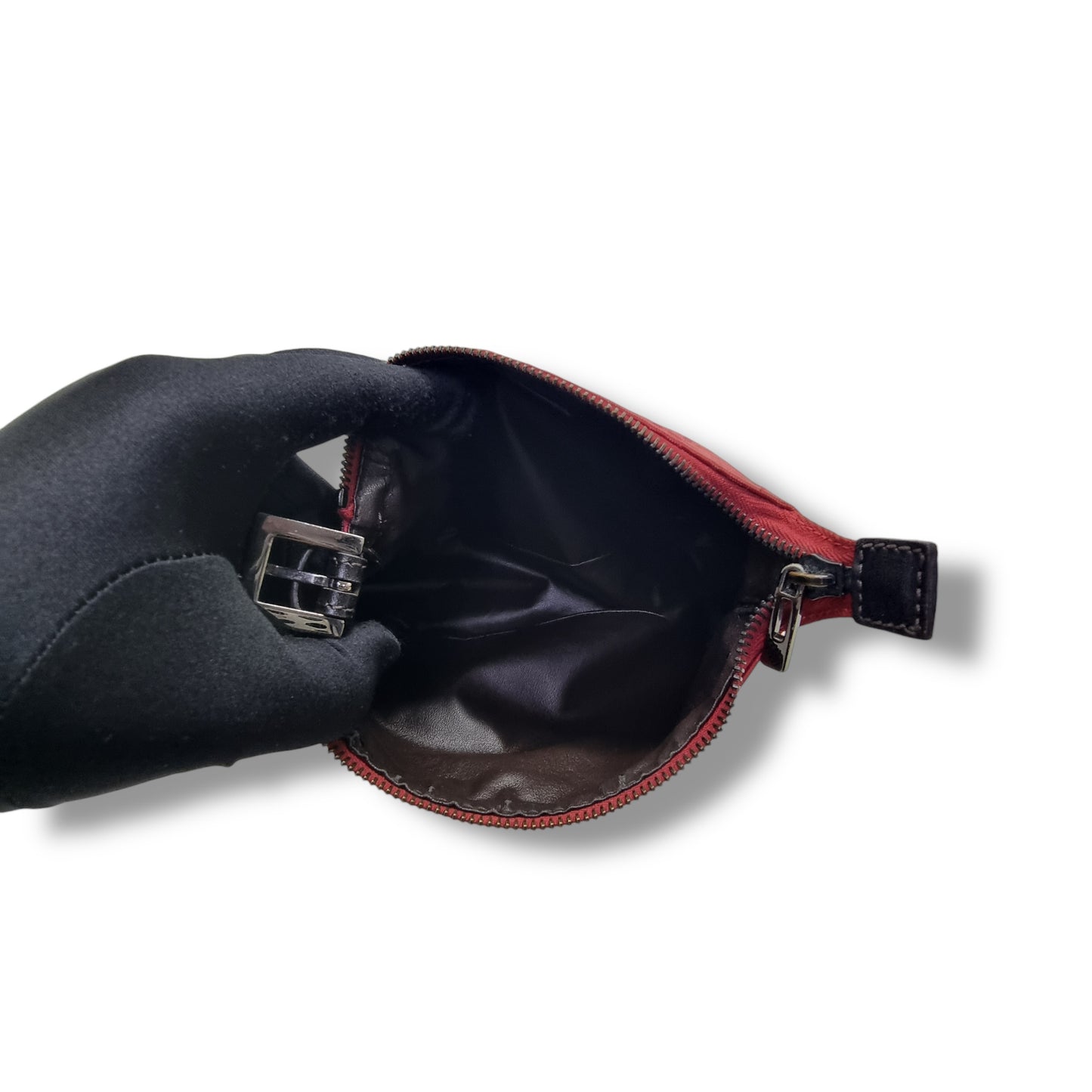 Fendi Vintage Zucchino Cotton Mini Bag Shw (Red)
