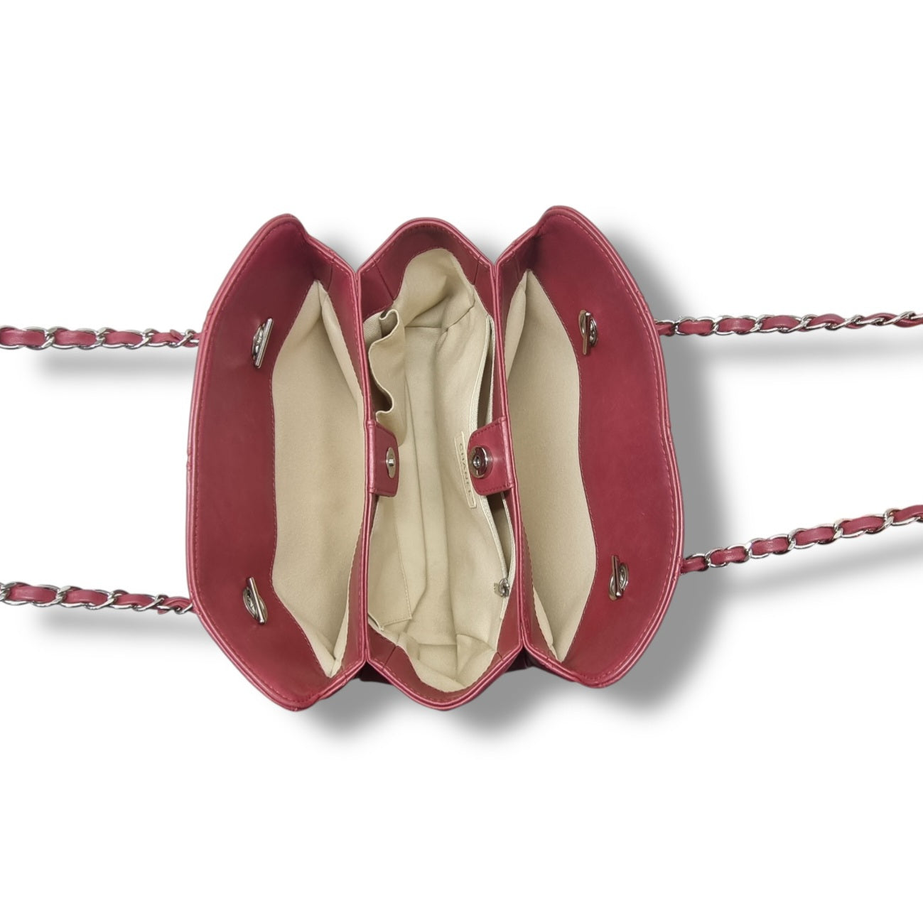 Chanel Hampton Coco Mark Ultra Stitch Leather Shoulder Bag Shw (Red)