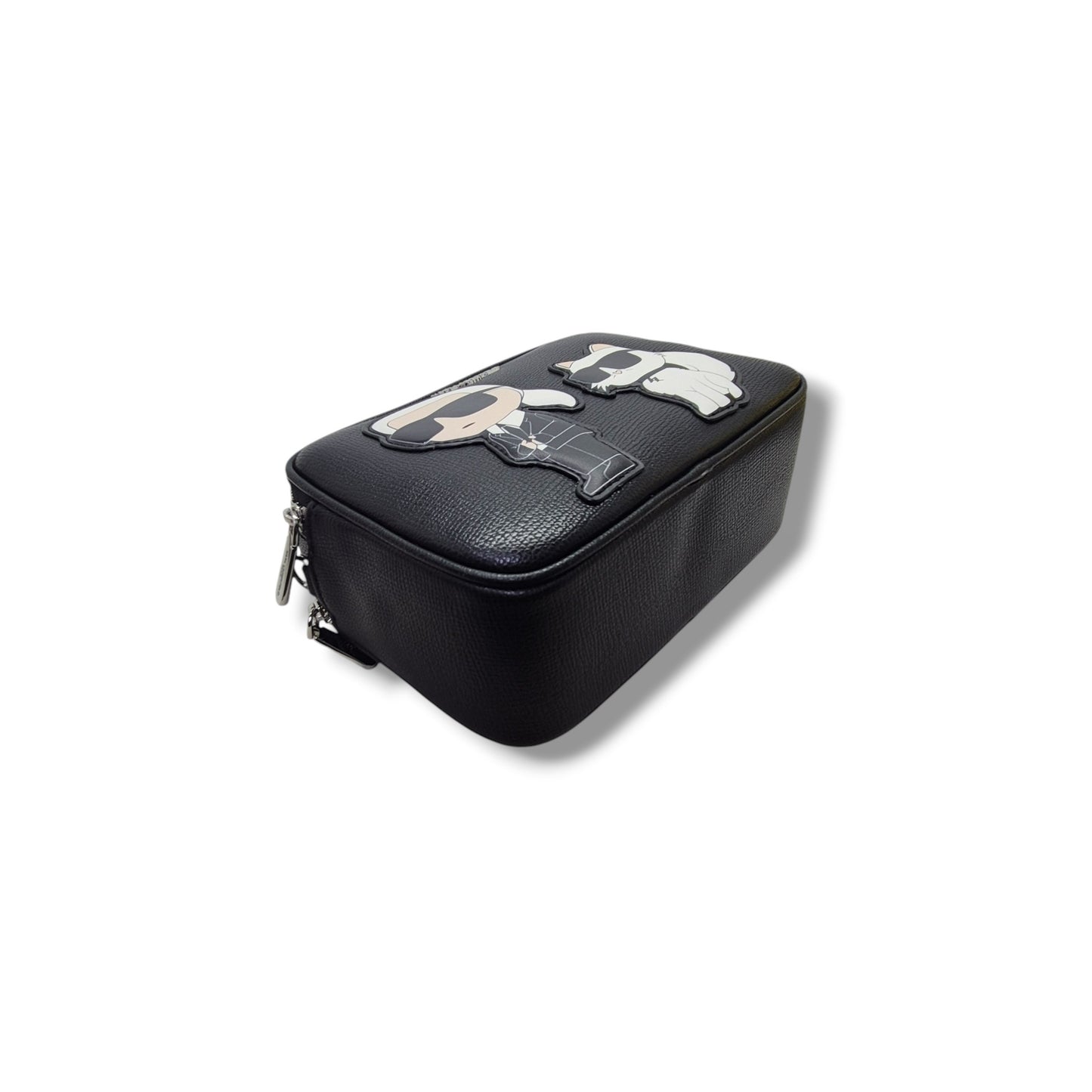 Karl Lagerfeld Maybelle Leather Round Head Duo Camera Bag Shw (Black)