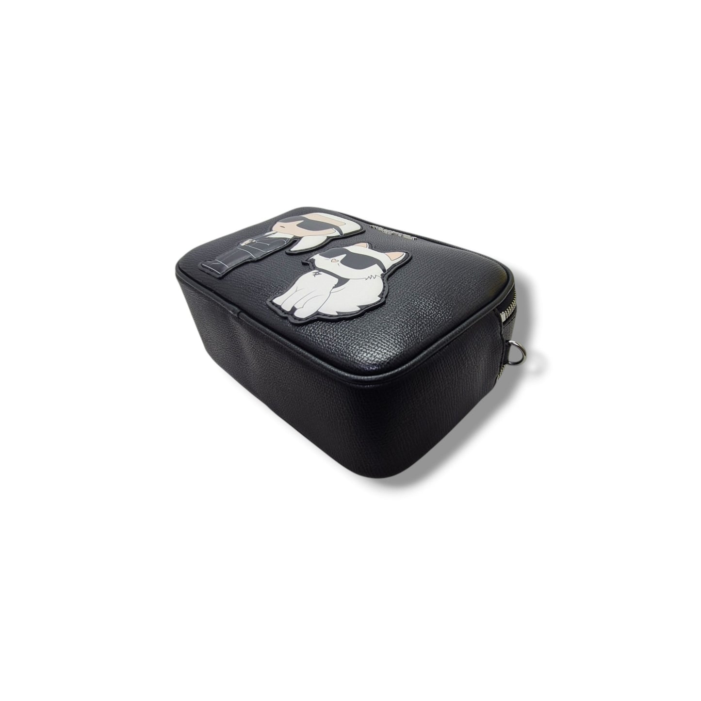 Karl Lagerfeld Maybelle Leather Round Head Duo Camera Bag Shw (Black)