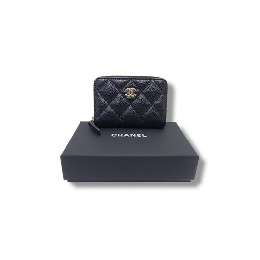 Chanel Classic Zip Coin Purse Caviar Ghw (Black)