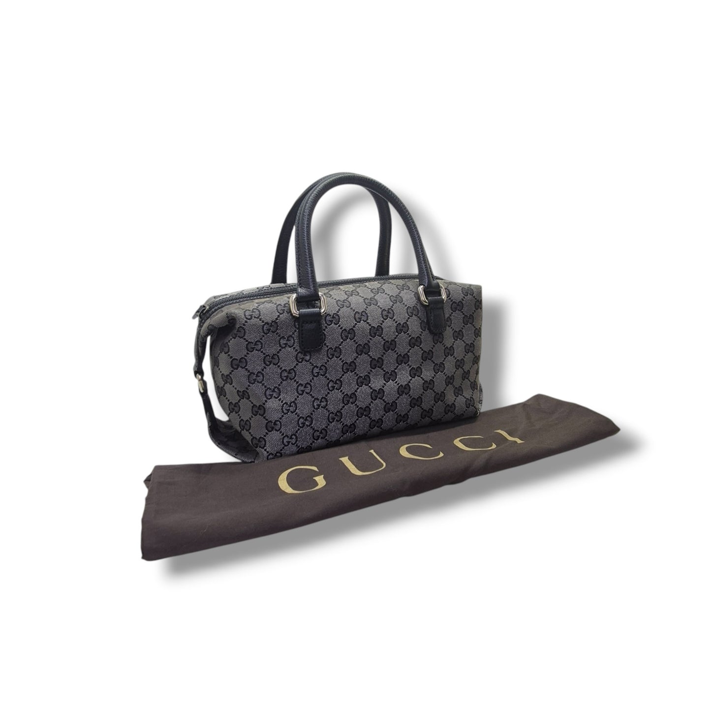 Gucci GG Joy Crystal Canvas Boston Bag Shw (Black Crystal)