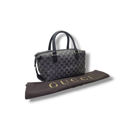 Gucci GG Joy Crystal Canvas Boston Bag Shw (Black Crystal)