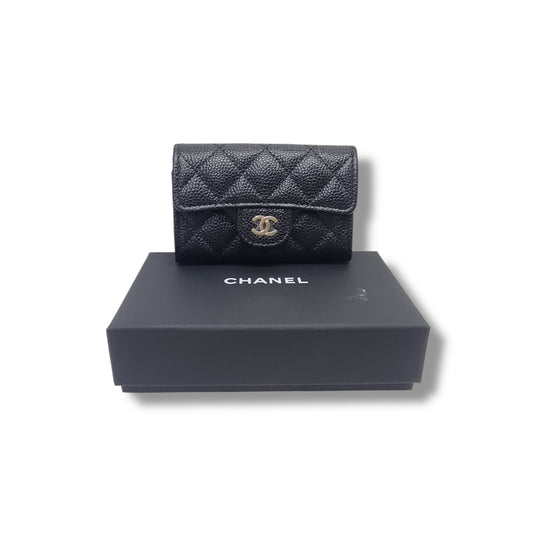 Chanel Classic Flap Card Holder Caviar Ghw (Black)