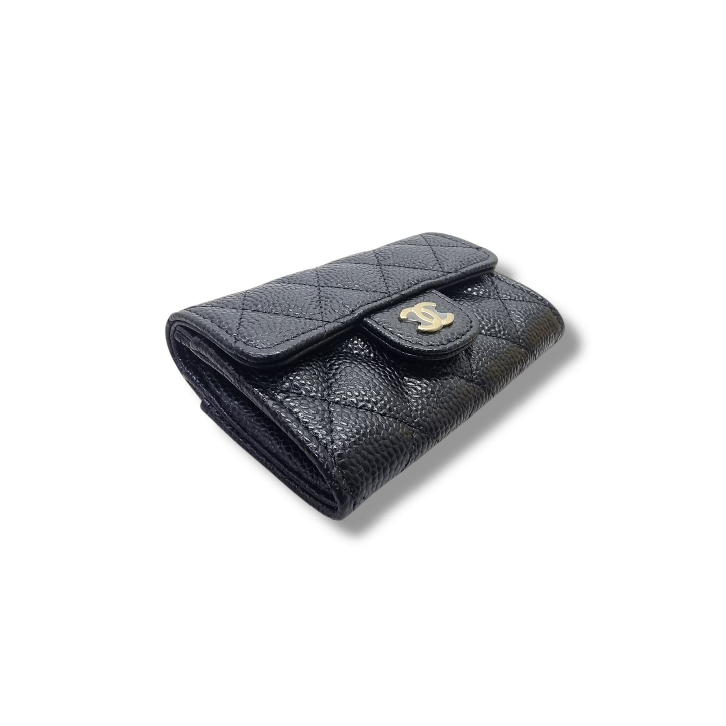 Chanel Classic Flap Card Holder Caviar Ghw (Black)