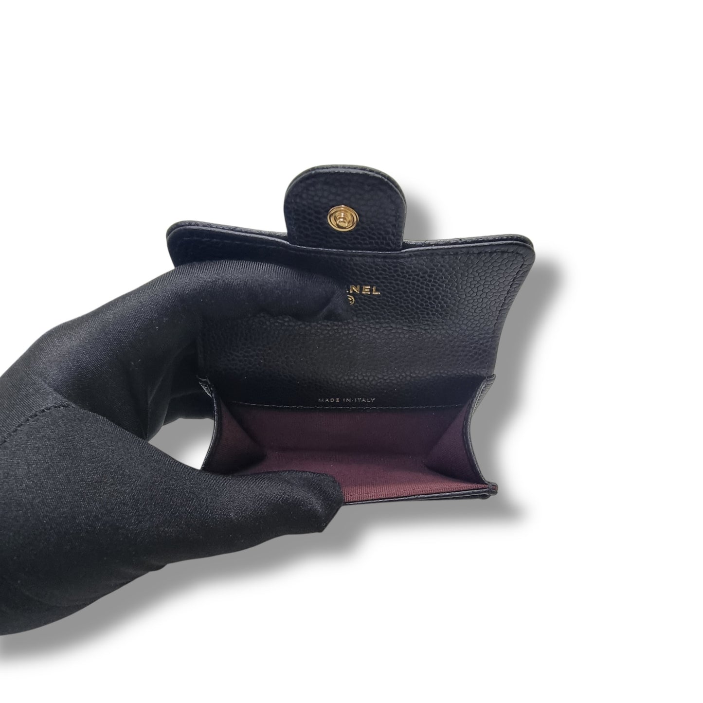 Chanel Classic Flap Card Holder Caviar Ghw (Black)