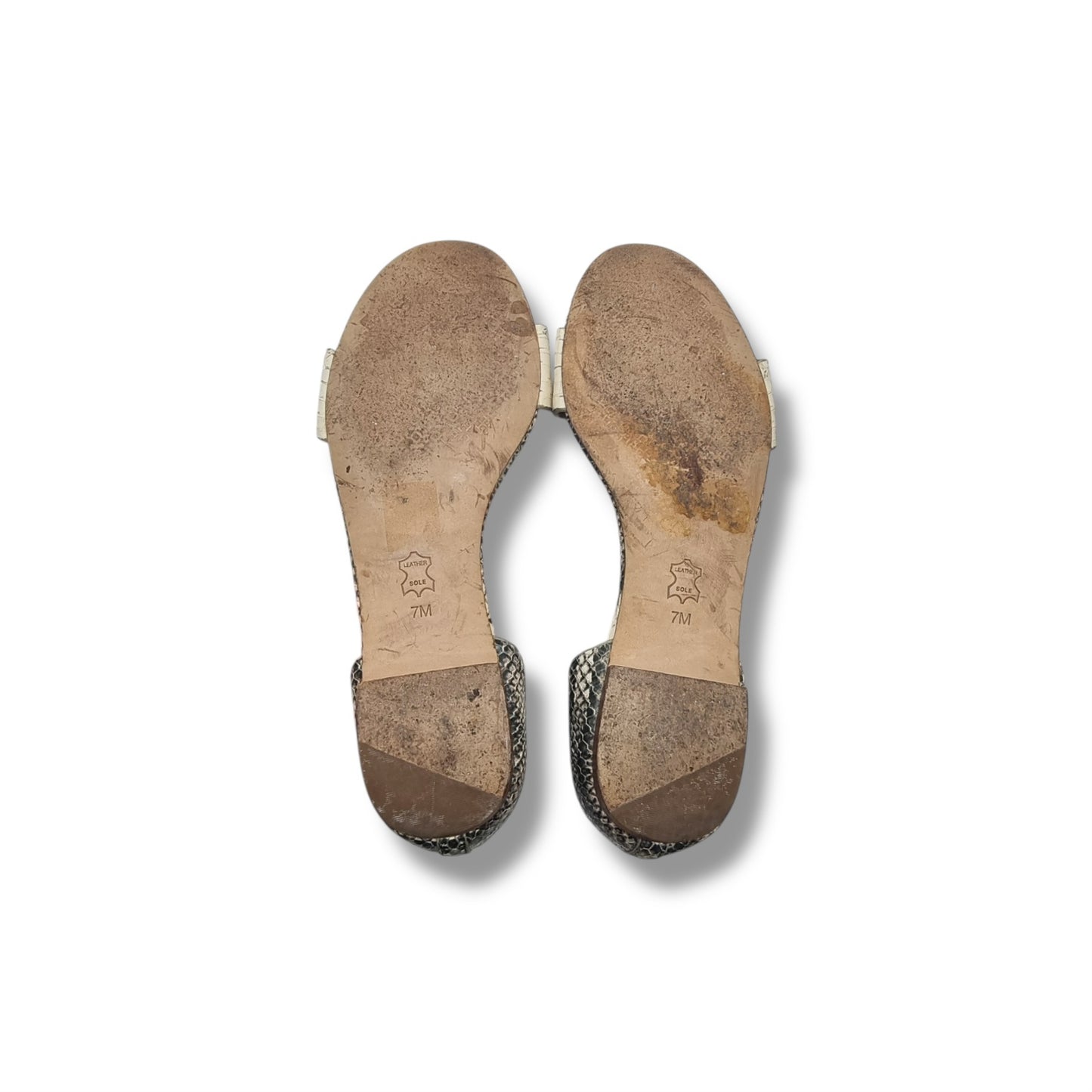 Tory Burch Savannah Flat Sandals Snakeskin Print (Black/Ivory)