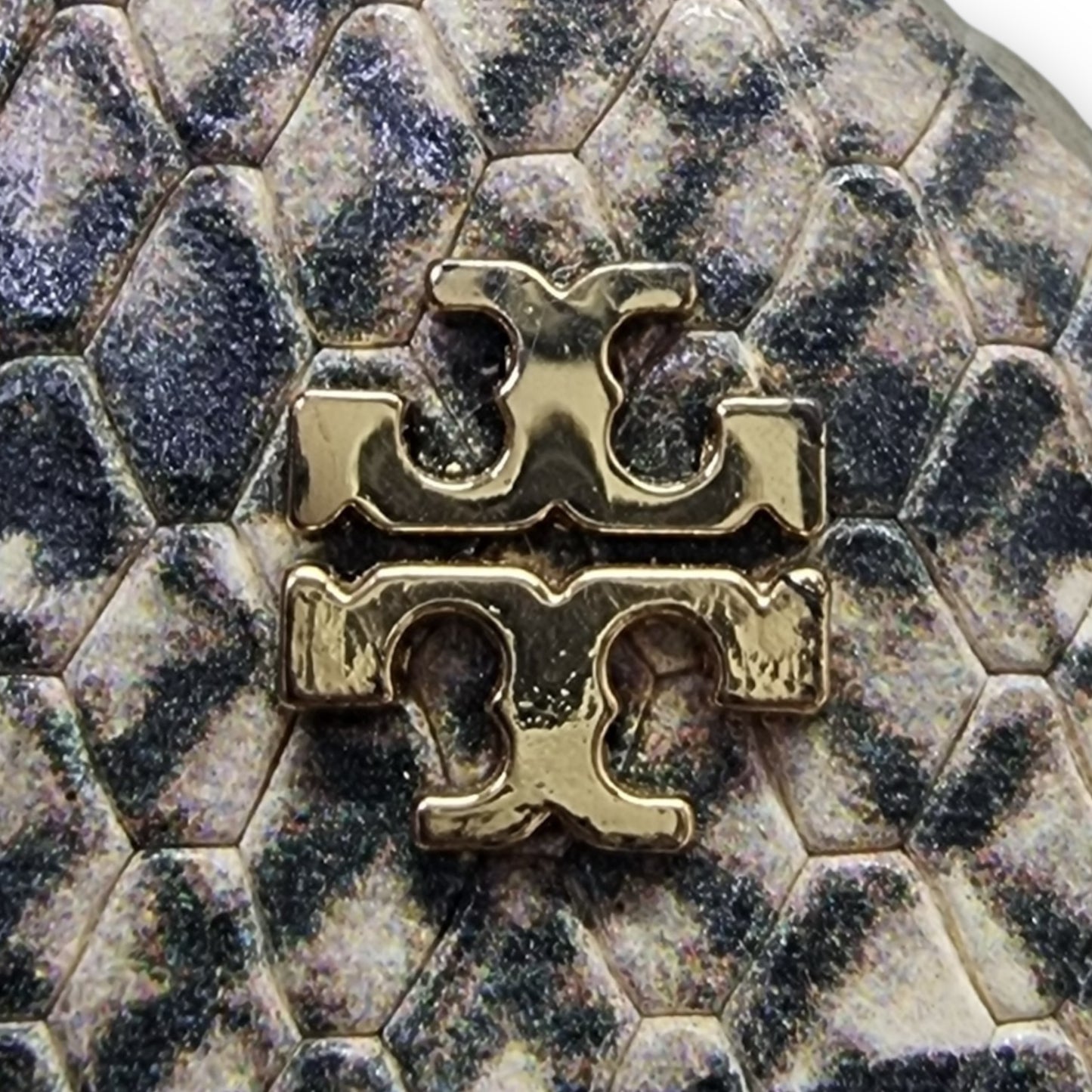 Tory Burch Savannah Flat Sandals Snakeskin Print (Black/Ivory)