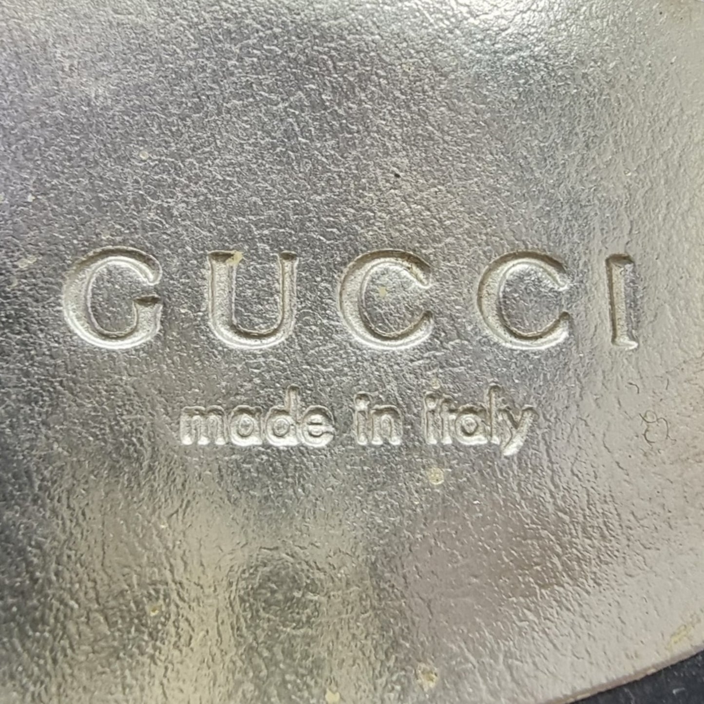 Gucci GG Horsebit Accent Slides Heels (Metallic Silver)