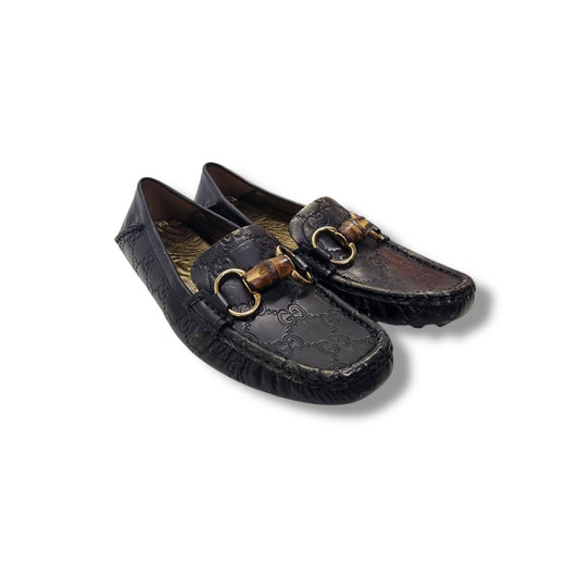 Gucci Vintage Bamboo Horsebit Moccasins Loafers Ghw (Black)