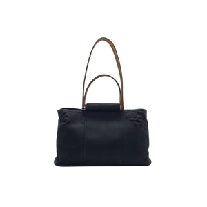 Hermes Cabag Canvas Shoulder Bag Shw (Black)