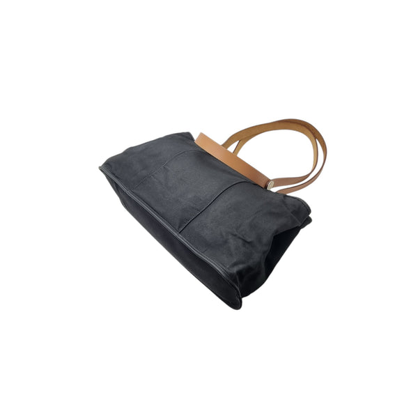 Hermes Cabag Canvas Shoulder Bag Shw (Black)