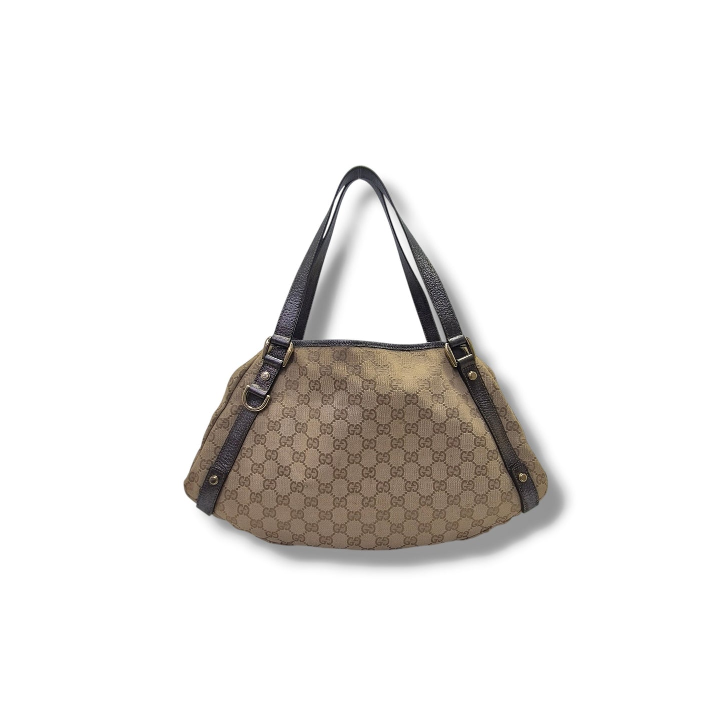 Gucci GG Canvas Abbey Hobo Bag Ghw (Beige/Dark Silver)