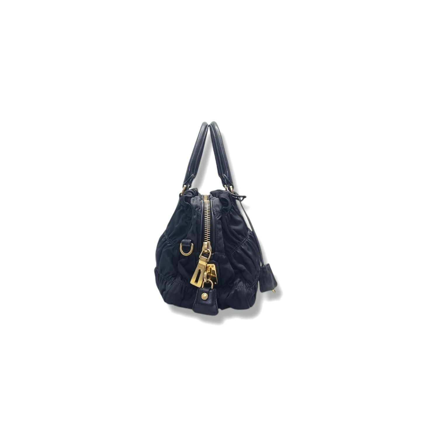 Prada B1407L Gaufre Nylon Tote Ghw (Black)