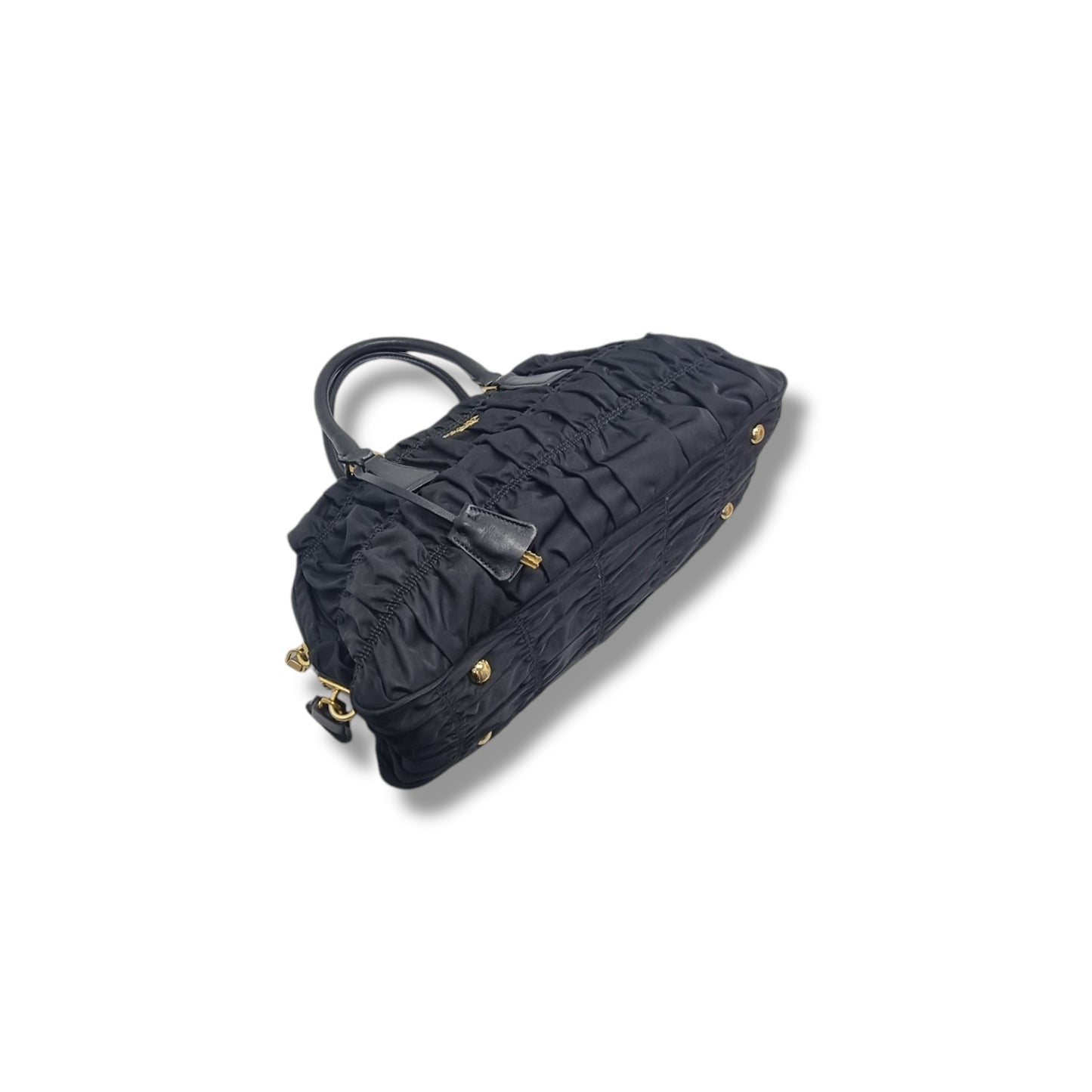 Prada B1407L Gaufre Nylon Tote Ghw (Black)