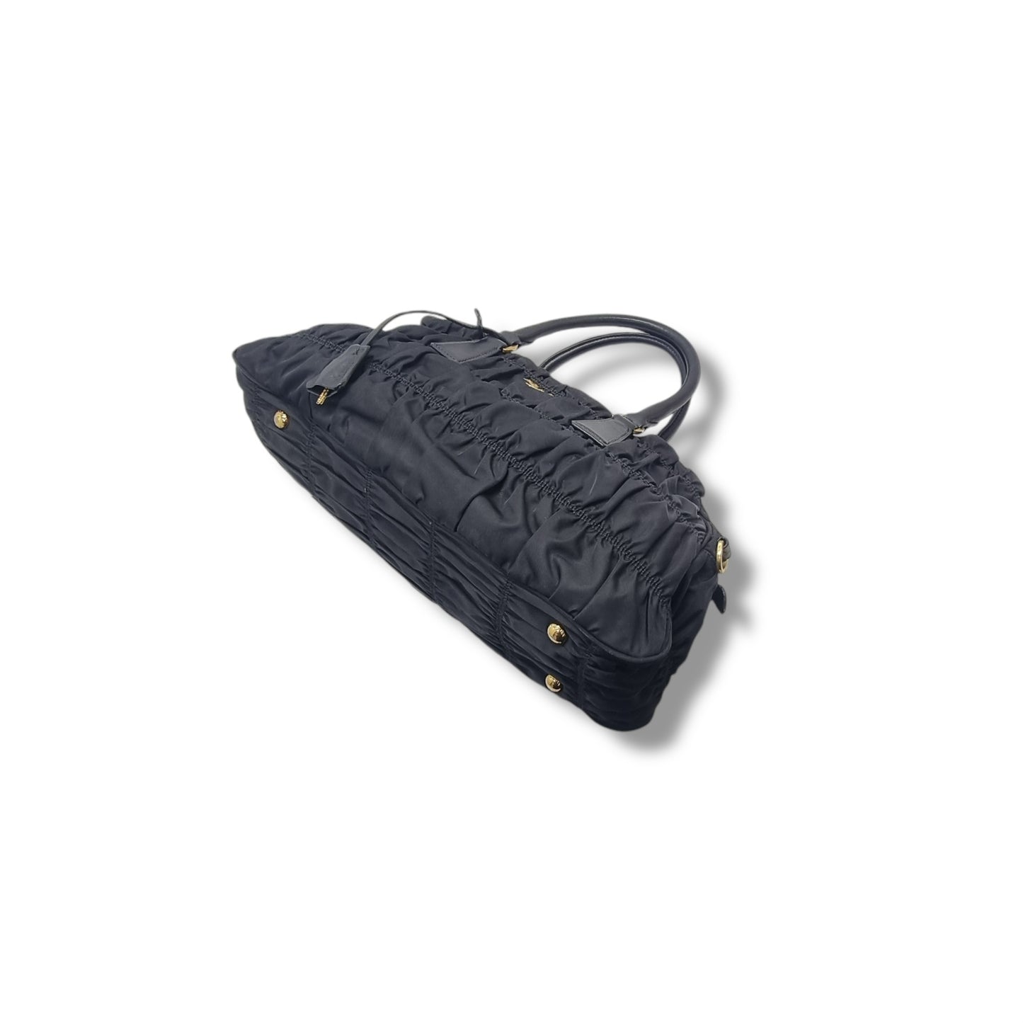 Prada B1407L Gaufre Nylon Tote Ghw (Black)
