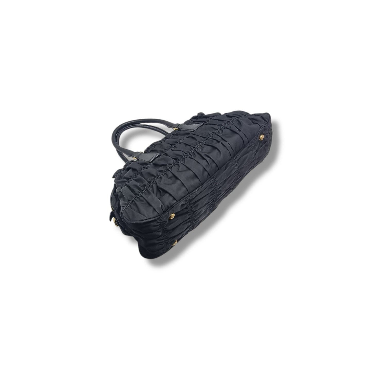 Prada B1407L Gaufre Nylon Tote Ghw (Black)