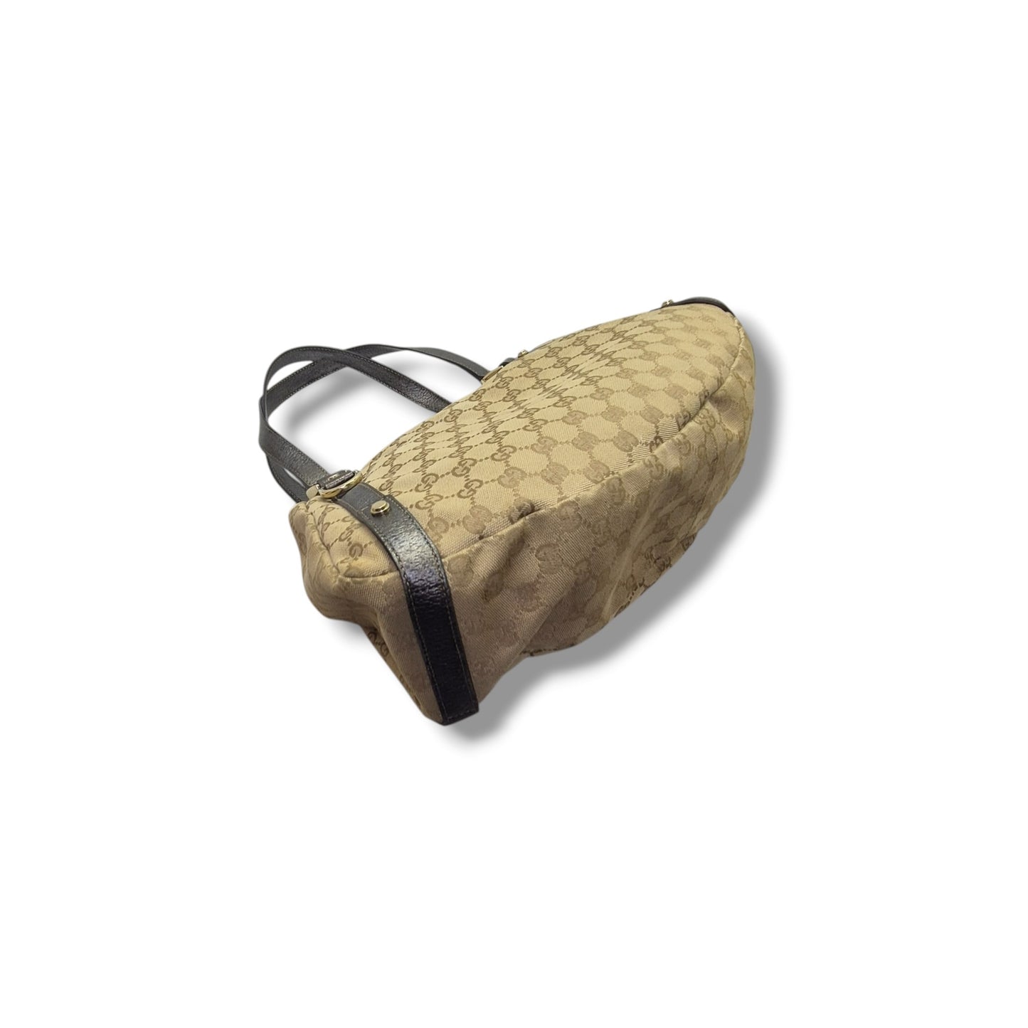 Gucci GG Canvas Abbey Hobo Bag Ghw (Beige/Dark Silver)