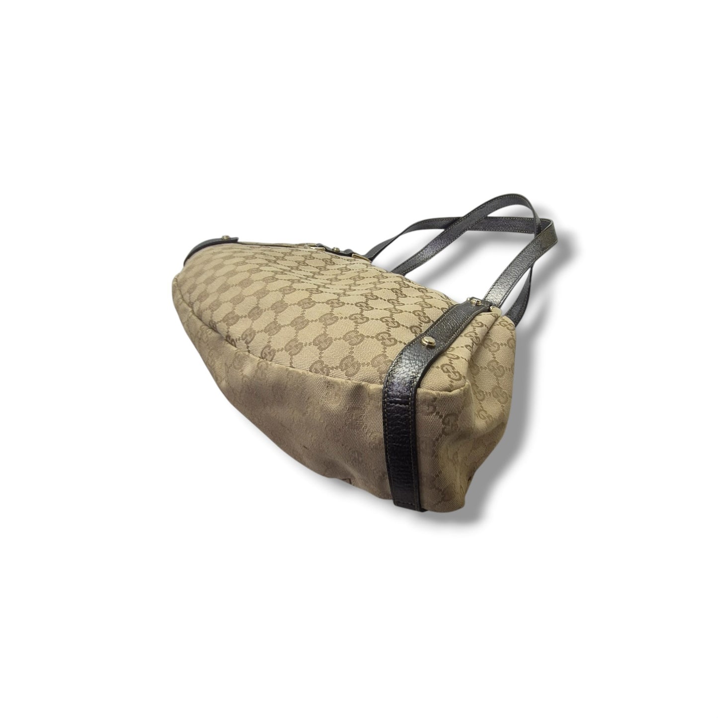 Gucci GG Canvas Abbey Hobo Bag Ghw (Beige/Dark Silver)