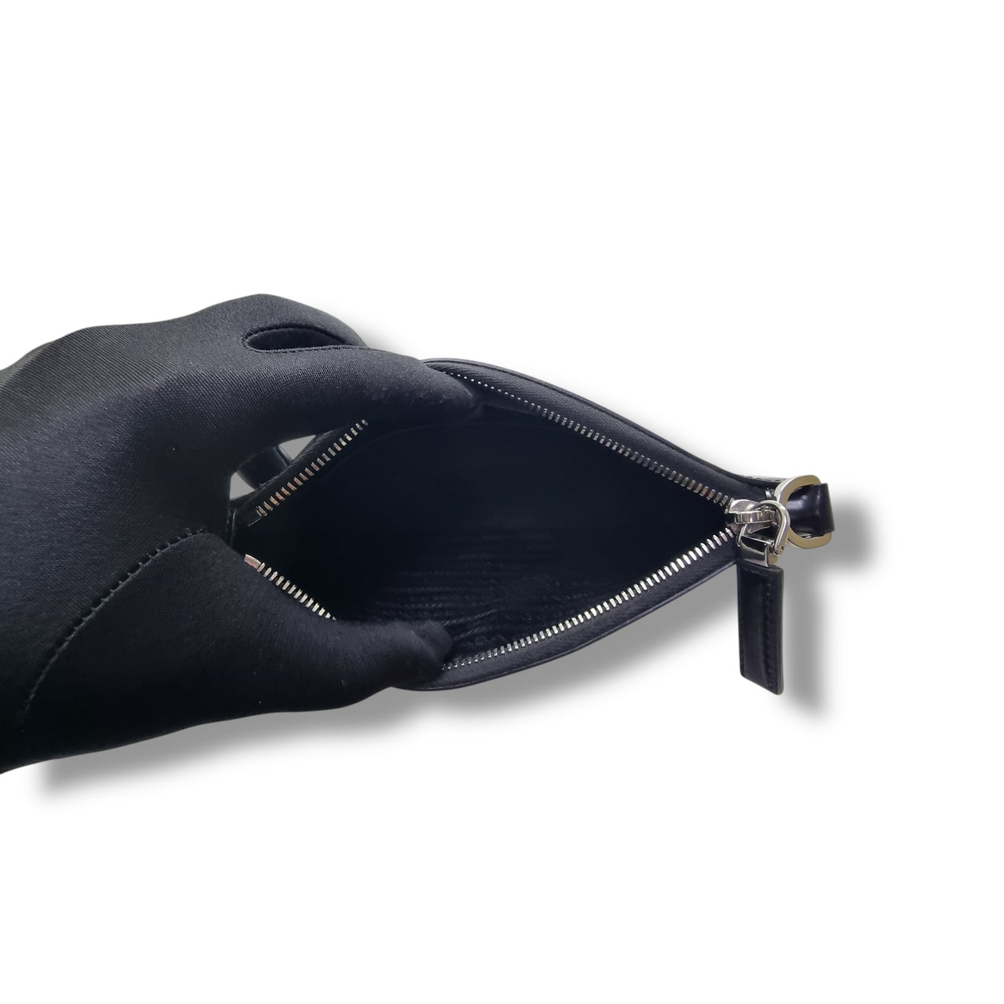 Prada 2VH129 Spazzolato Leather Crossbody Shw (Black)