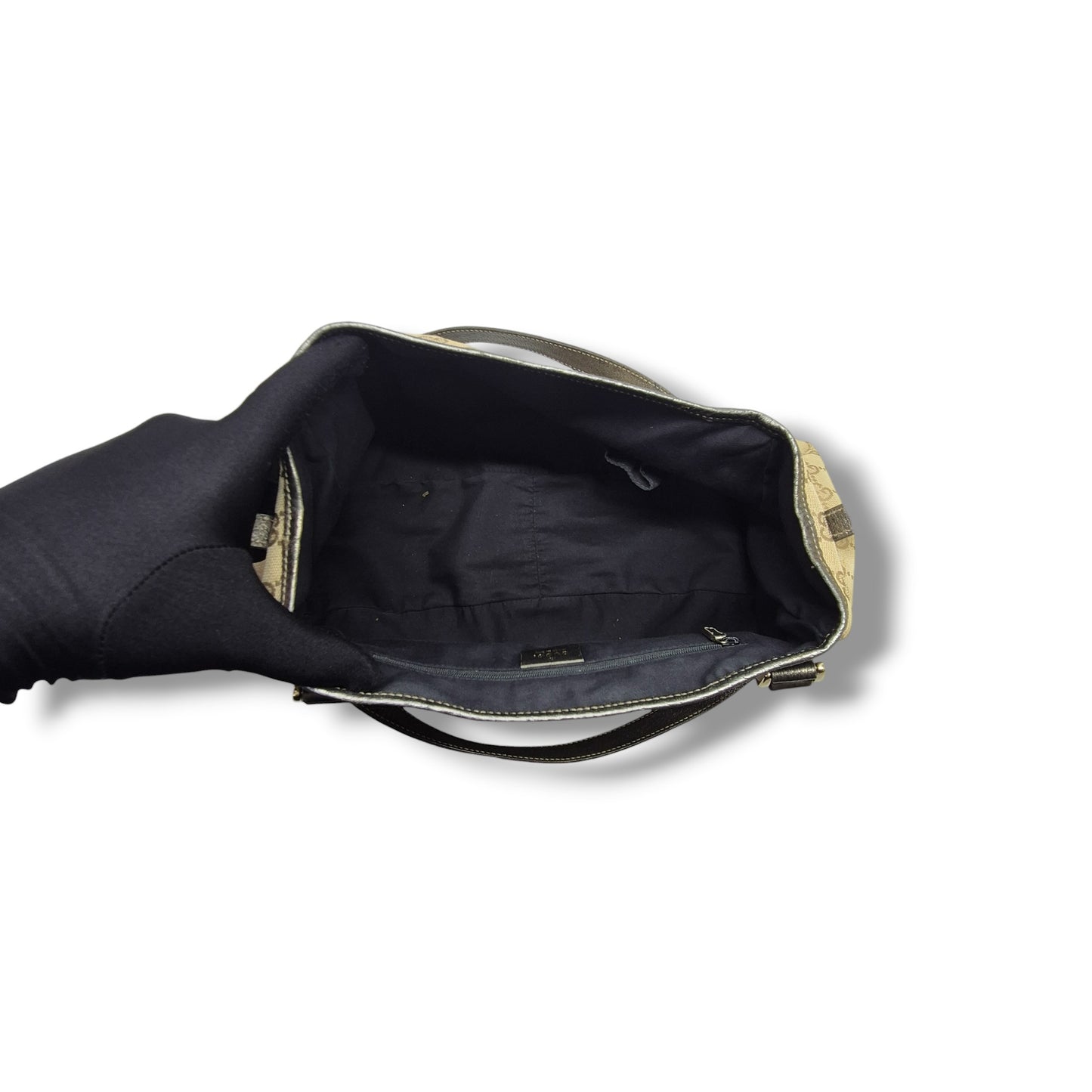 Gucci GG Canvas Abbey Hobo Bag Ghw (Beige/Dark Silver)