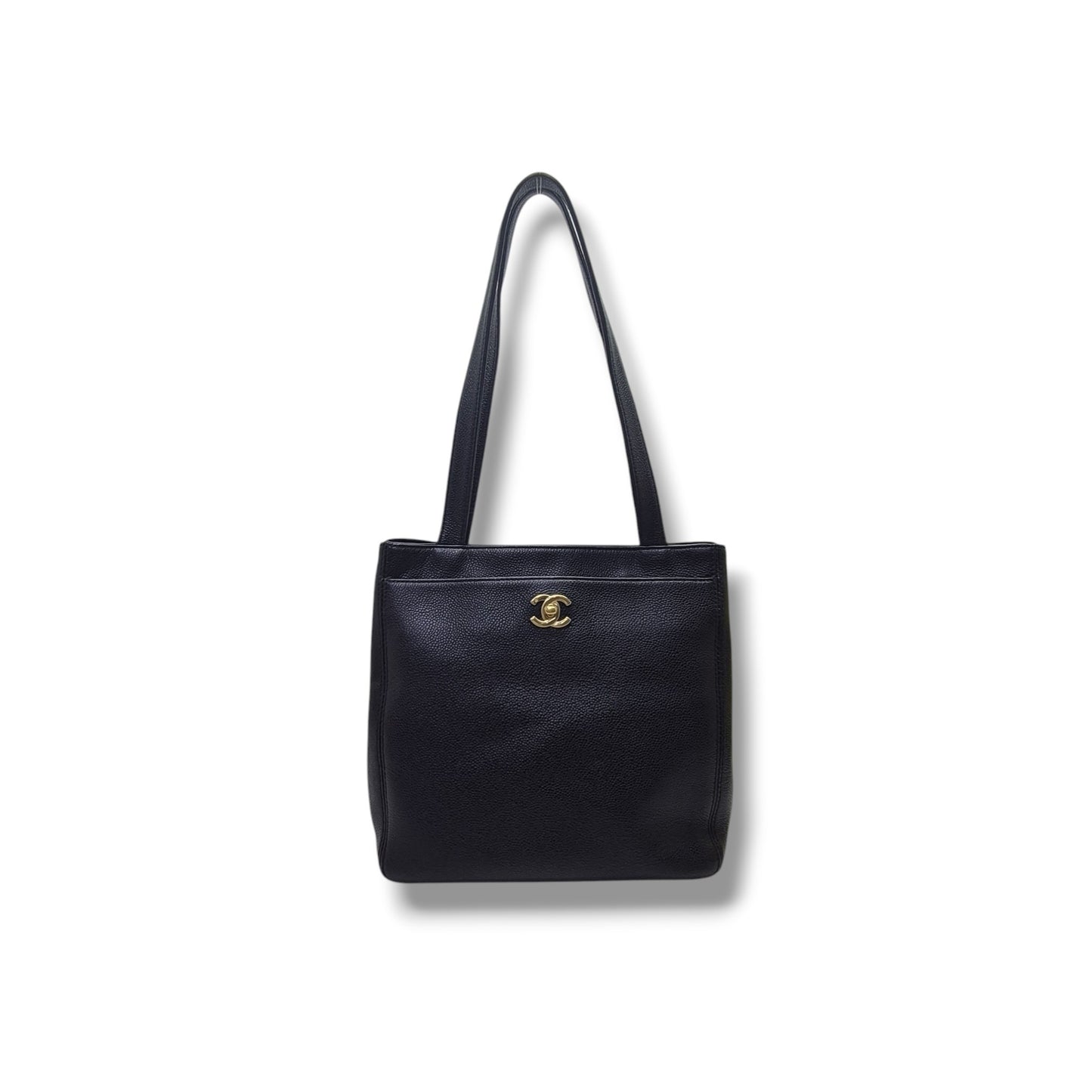 Chanel Vintage CC Turnlock Shoulder Bag Caviar Ghw (Black)