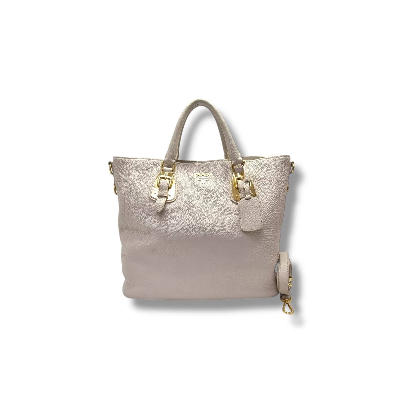 Prada Vitello Daino Tote Bag Ghw (Cream Off White)