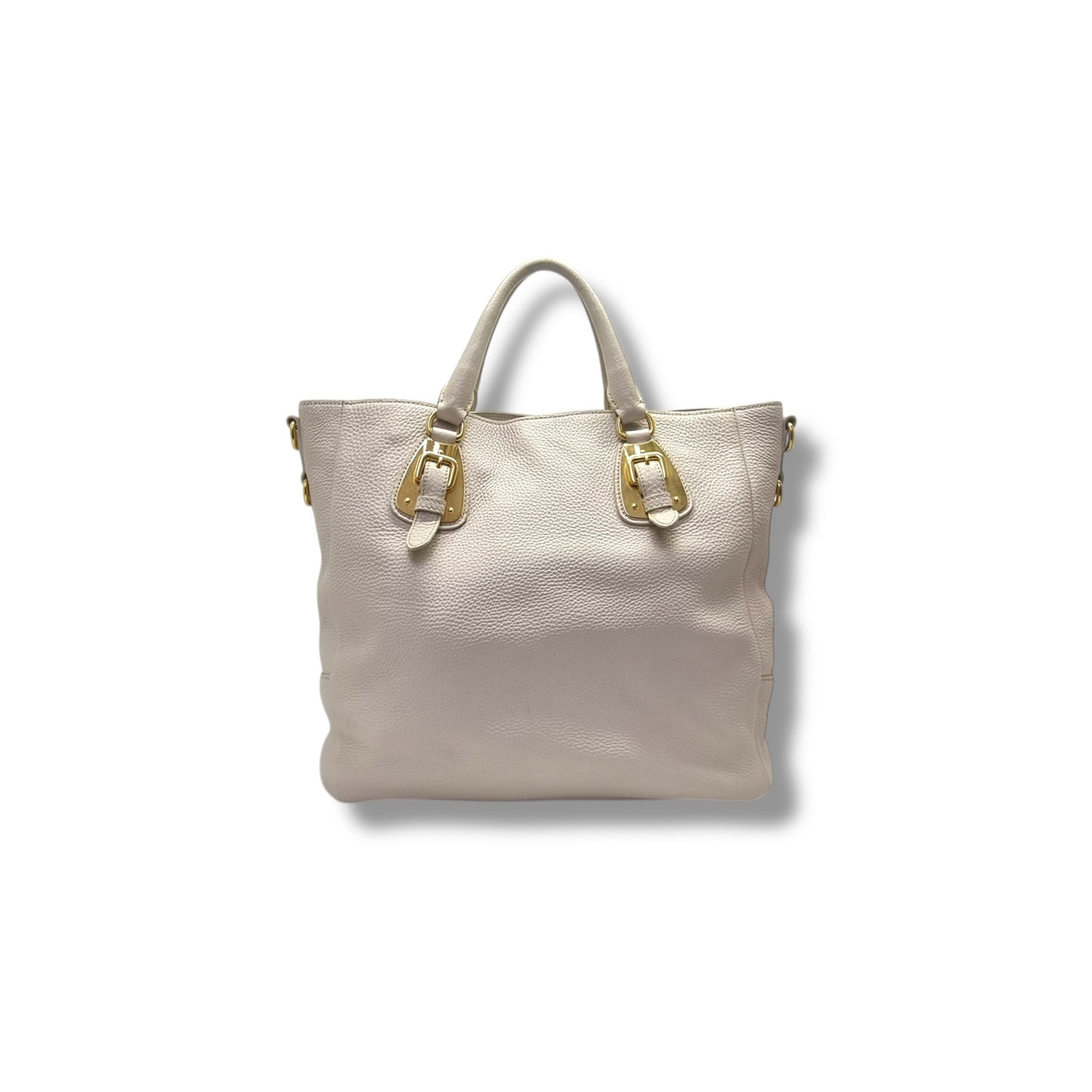 Prada Vitello Daino Tote Bag Ghw (Cream Off White)