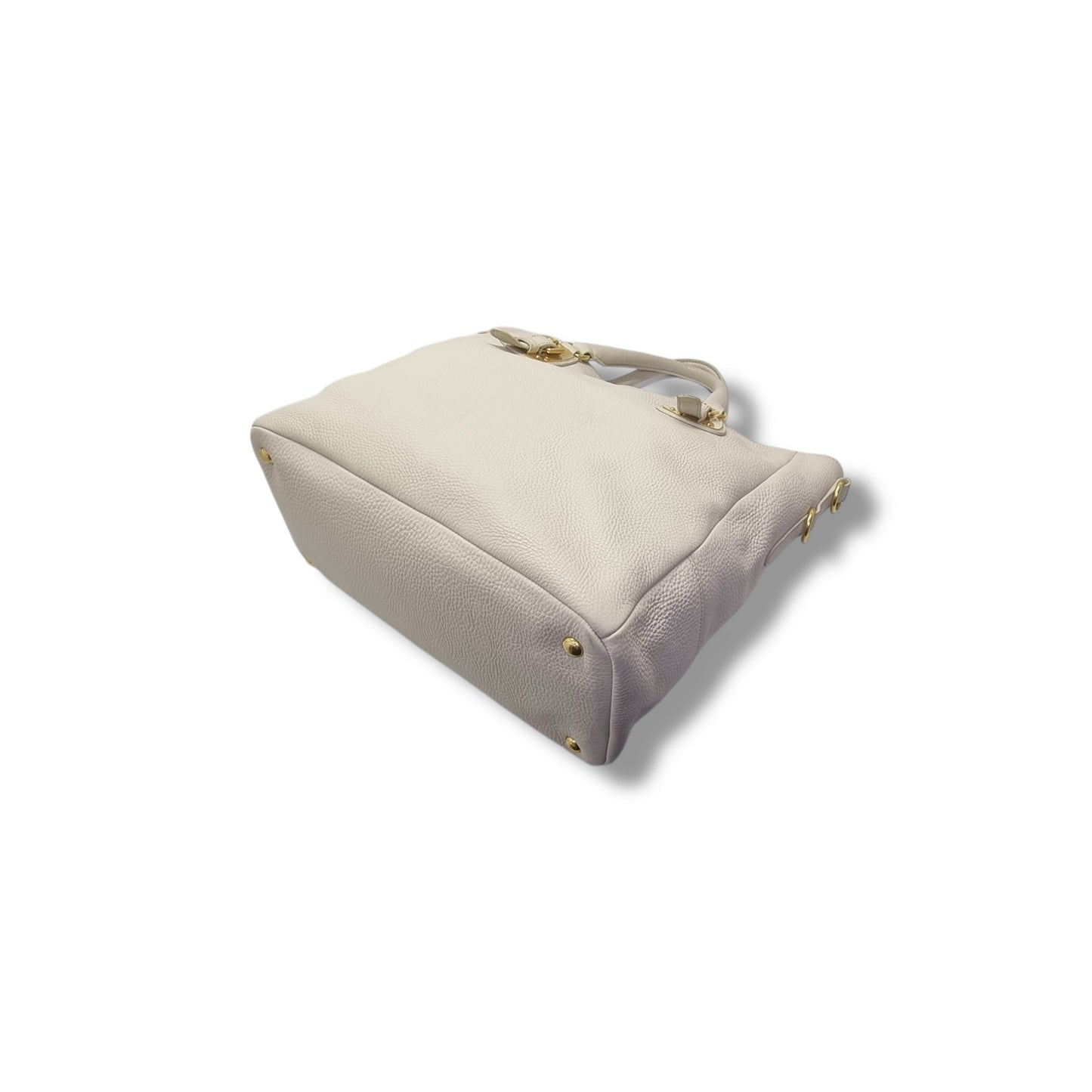 Prada Vitello Daino Tote Bag Ghw (Cream Off White)