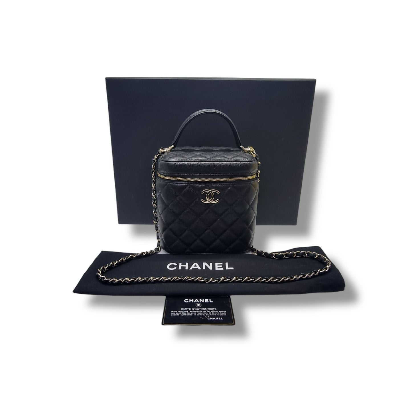 Chanel Vanity Case Caviar Ghw (Black)