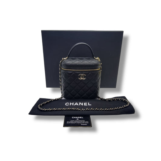 Chanel Vanity Case Caviar Ghw (Black)