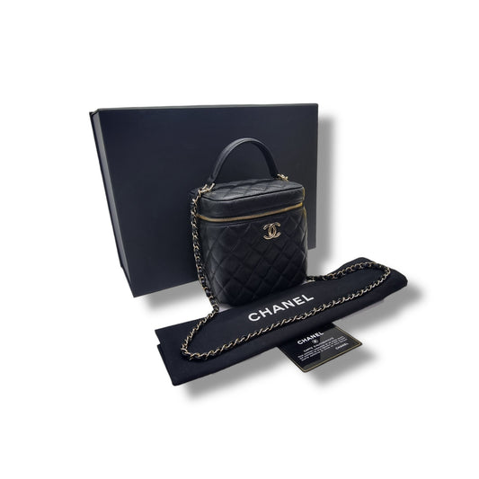 Chanel Vanity Case Caviar Ghw (Black)