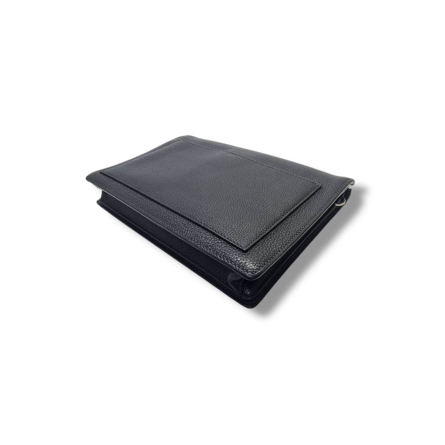 Prada Borsello Men Wrist Clutch Grained Calfskin Leather Shw (Black)