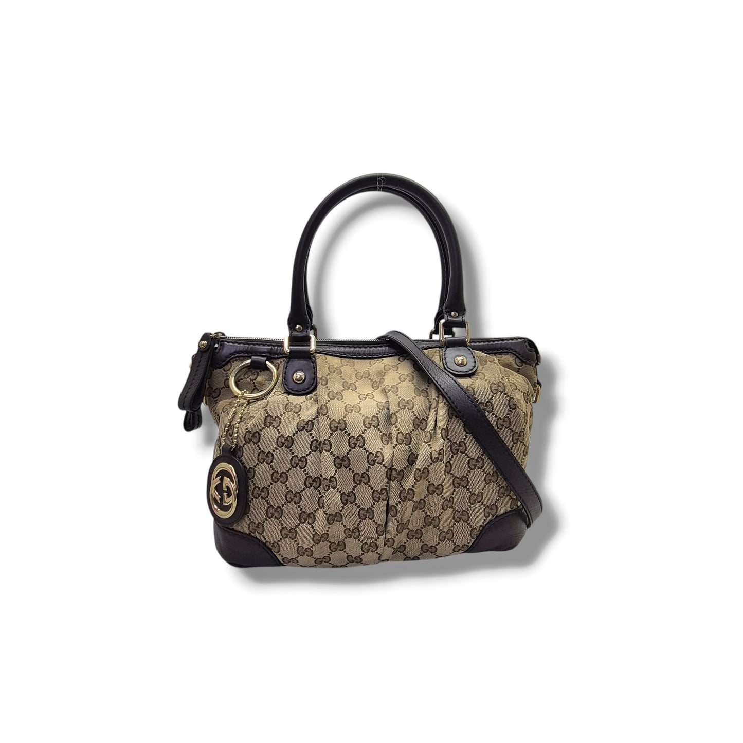 Gucci GG Sukey Canvas Tote Bag Ghw ( Beige/Brown)