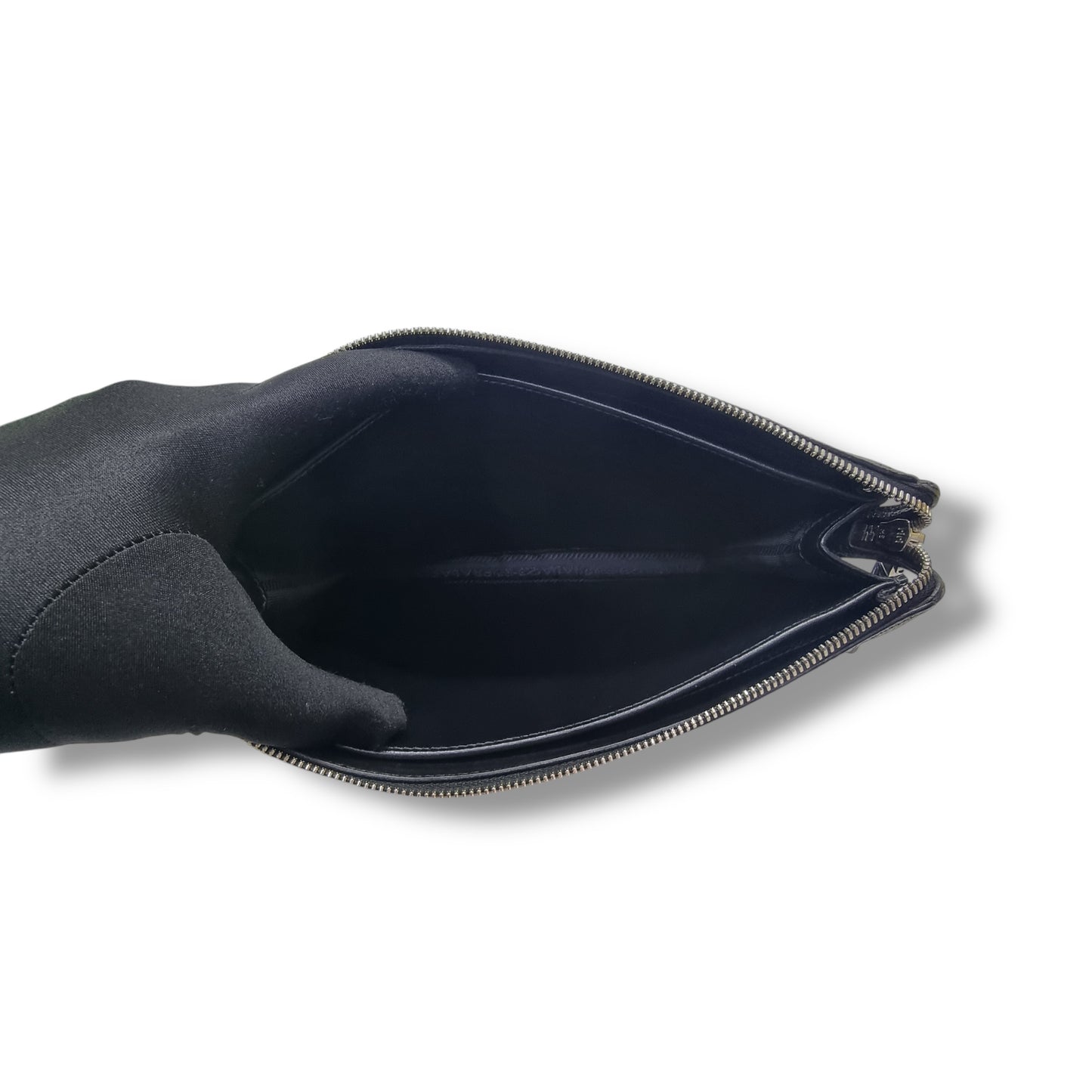 Prada Borsello Men Wrist Clutch Grained Calfskin Leather Shw (Black)