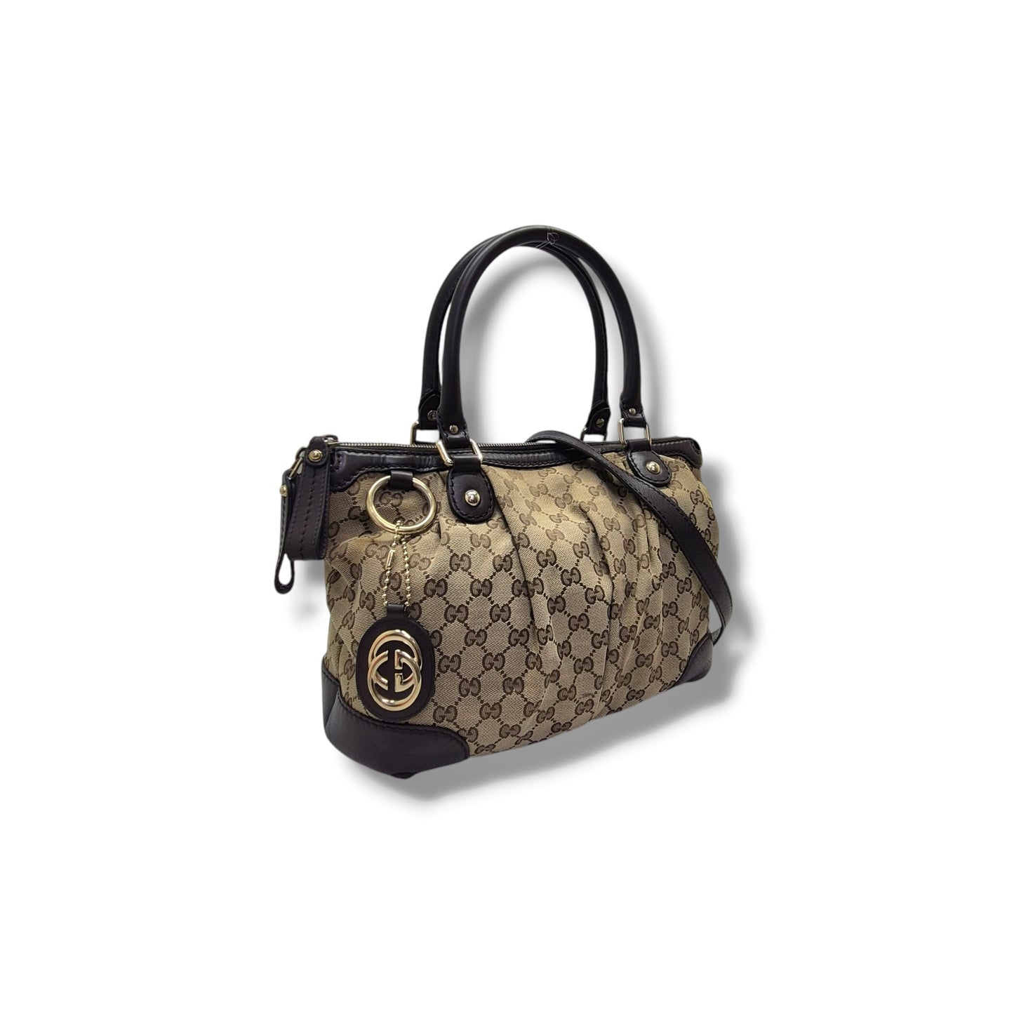 Gucci GG Sukey Canvas Tote Bag Ghw ( Beige/Brown)