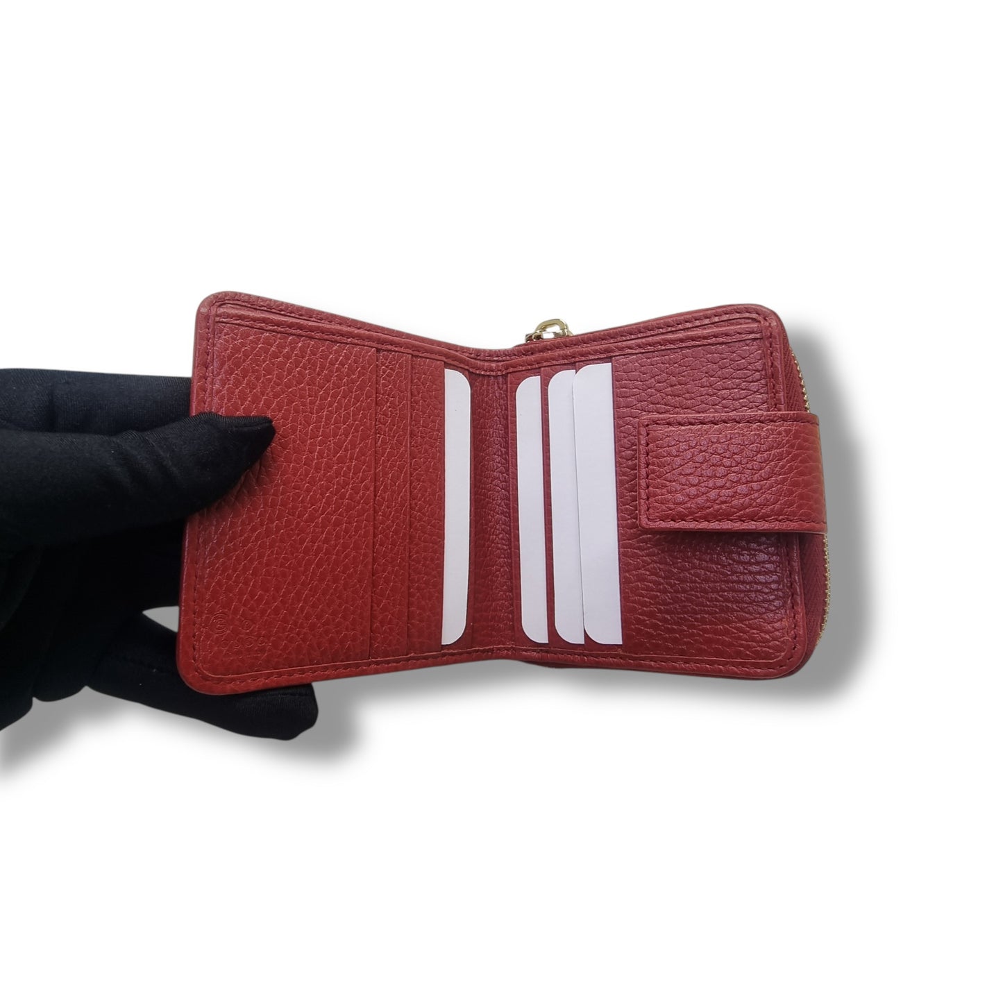 Gucci GG French Wallet Canvas Ghw (Beige/Red)