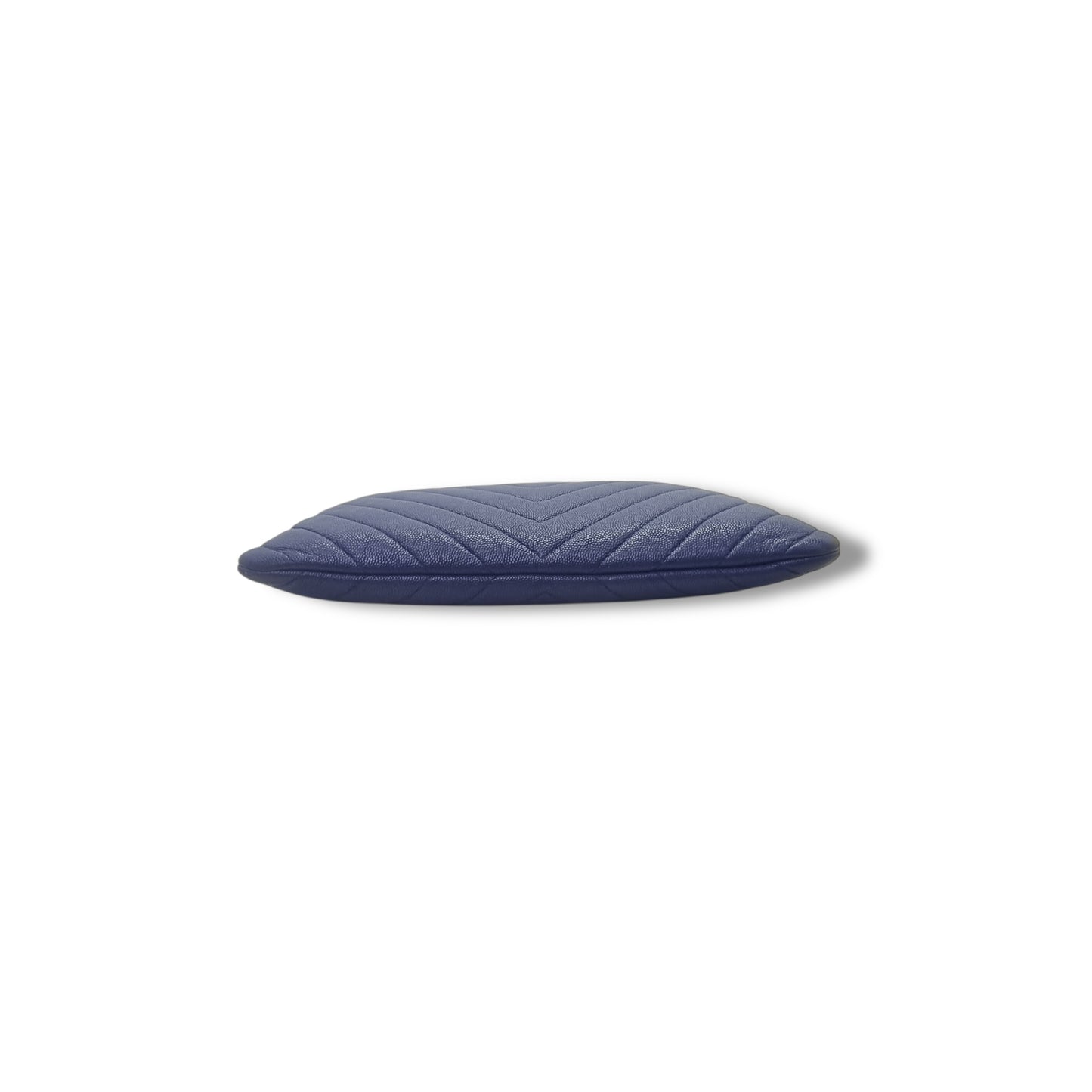 Chanel O Case With Ancient Greek Charm Chevron Quilted Caviar Ghw (Blue)