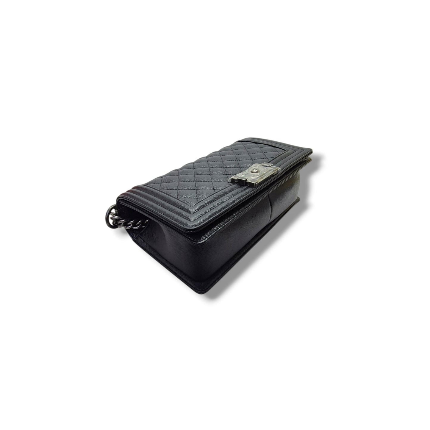 Chanel Boy Medium Caviar Rhw (Black)