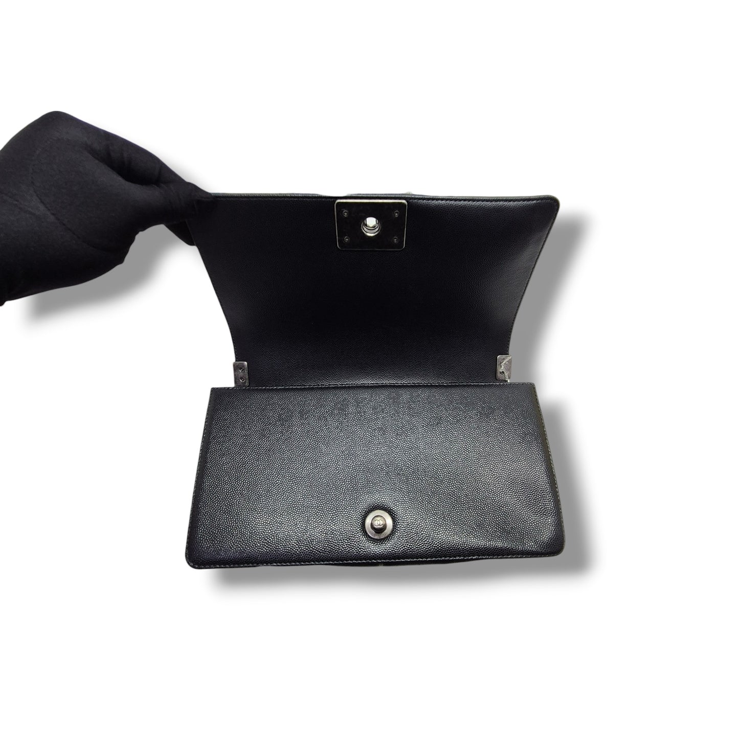 Chanel Boy Medium Caviar Rhw (Black)