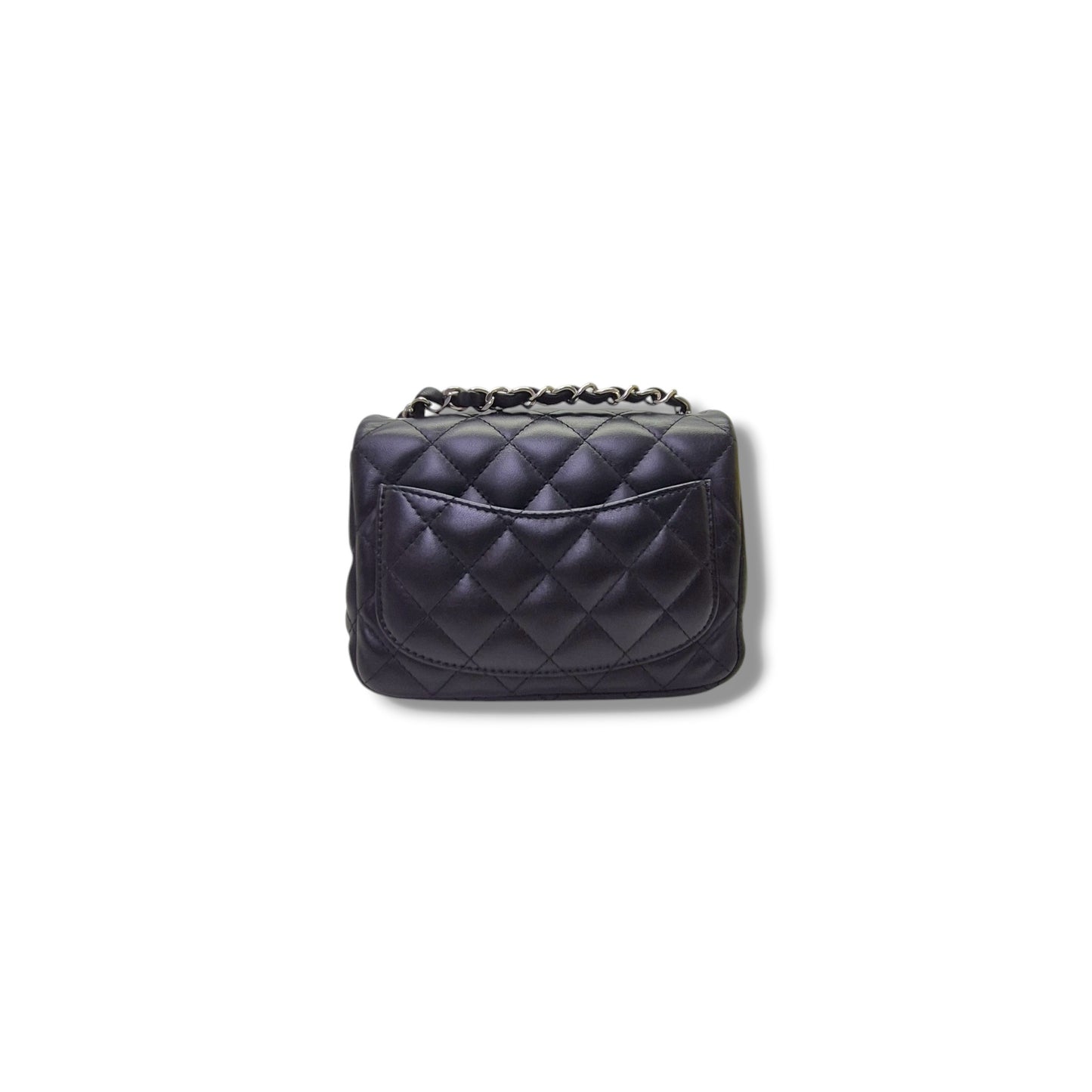 Chanel Classic Square Mini Flap Lambskin Shw (Black)