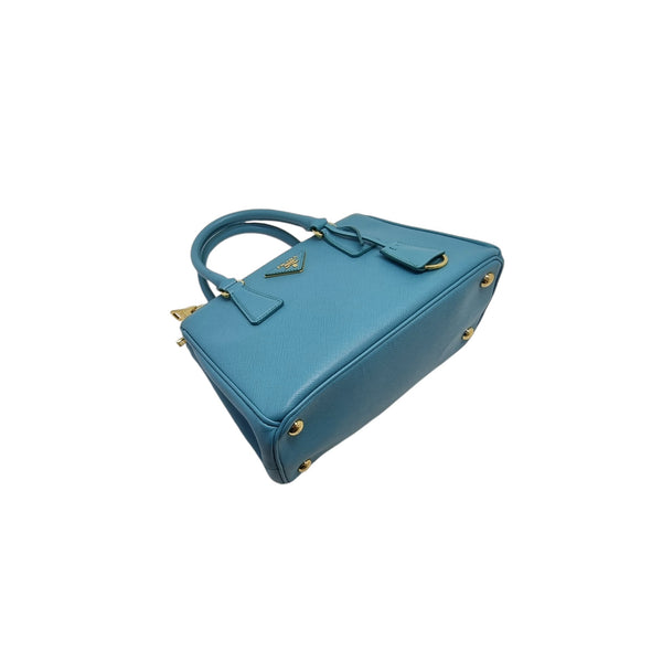 Prada BN2896 Saffiano Lux Mini Tote Bag Ghw (Turchese/Blue)