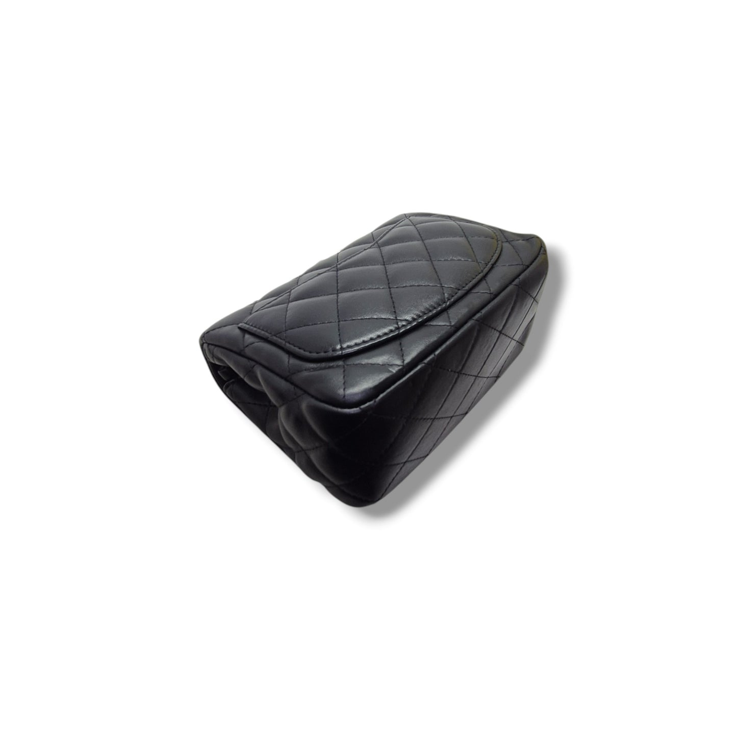 Chanel Classic Square Mini Flap Lambskin Shw (Black)
