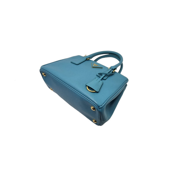 Prada BN2896 Saffiano Lux Mini Tote Bag Ghw (Turchese/Blue)